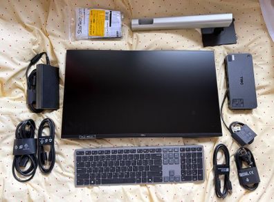 Dell Monitor, Thunderbolt Dock, Keyboard & Cables