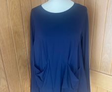 Cos navy viscose top size M/10-12