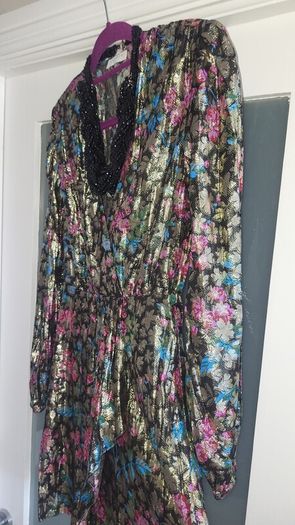SANDRO Paris floral metallic mini dress Sz 36 (6-8UK) - Rrp 180 (New)