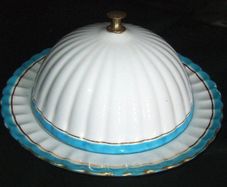 Antique Fine Bone China Muffin/Butter Dish