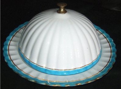 Antique Fine Bone China Muffin/Butter Dish
