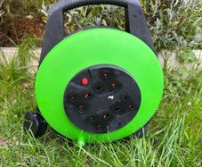 ExtraStar 13A Electrical Extension Reel, 4 Sockets Cable Reel with Winding Handle 1100W/3120W Thermal Cut Out, Heavy-Duty 10M Extension Lead - Green