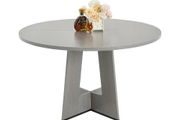 47 inch Wood Table for 4-6 Person, Farmhouse Circle Dinner Furniture, Rustic Leisure Tables with Thick Wooden Legs, for Home Kitchen Living Room, Grey Only Table