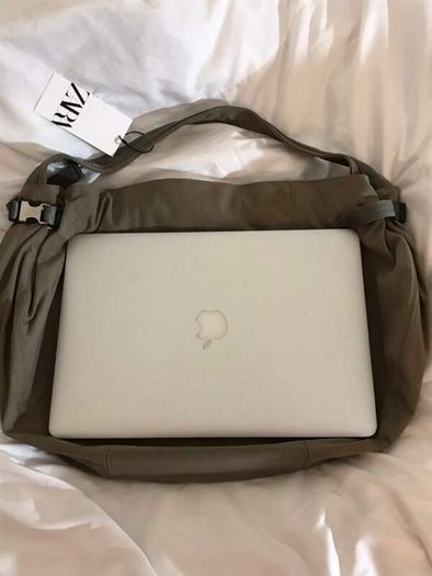 Zara Taupe Grey Bucket Bag