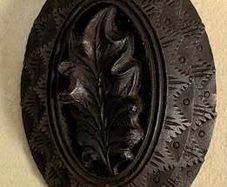 Antique Irish Bog Oak Brooch  Victorian Mourning Jewellery