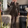 Jane Norman Size 8 Khaki Fitted Flared Trench Coat Image 2