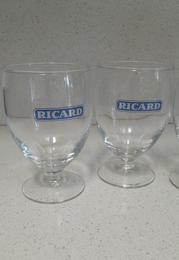5 Vintage Ricard Glasses