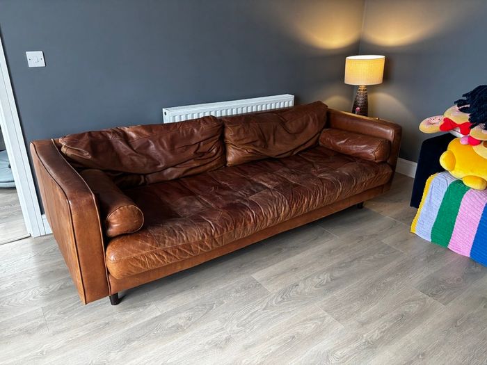 3 seater leather sofa