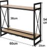 Industrial Wine Rack 2-Tiers Wall Mounted Bar Shelves Home Wine Storage Racks with 5 Glasses Holder Hanging Rustic Wine Holder Wine Display Shelf for Kitchen, Dining Room, Pantry, Cabinet Image 2