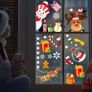 Christmas Window Stickers Reusable 275 Pcs Double Sided Window Cling 9 Sheets Santa Claus Balloon Snowman Reindeer Snowflake for Christmas Decorations (FREE POSTAGE) Image 4