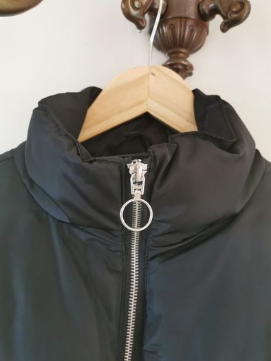 Girls black bomber jacket (10-11)