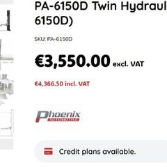 Twin Hydraulic Ram, 2 Post Lift(PA-6150D)