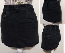 Black Denim Skirt, New