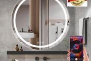 Bluetooth LED Bathroom Wall Mirror with LED Lights - 800mm Round Anti-Fog Vanity Mirror