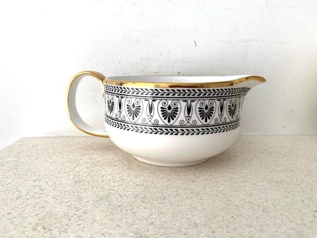 Vintage Crown Staffordshire Black Victoria Creamer
