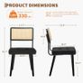 Dining Room Chairs, Set of 2, Upholstered Chairs with Faux Leather Seat, Breathable Rattan Backrest, Adjustable Feet and Sturdy Solid Wood Legs, Kitchen Chairs up to 150 kg, for Dining Room, Living Image 5