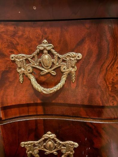 Vintage two-drawer chest with brass handles