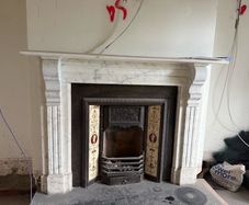 Original Victorian Marble Fireplace with Cast Iron Insert