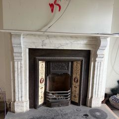 Original Victorian Marble Fireplace with Cast Iron Insert