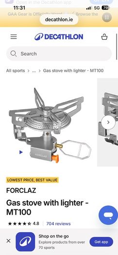 gas camping stove and gas canisters