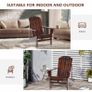 Outdoor Classic Wooden Adirondack Deck Chair with Cup Holder - Carbonized Color Image 5