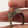 Ancient Brass Handmade With  Eyes Agate Gemstone Ring Image 9