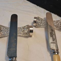 Levi &Salaman Sterling Silver and Cut Glass Knife Rests(1902)