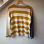 White Stuff Reversible Knit Cardigan Striped / Solid Blue Multi Image 6