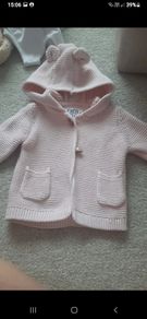 Hooded cardigan jacket for baby girl
