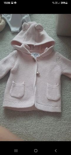 Hooded cardigan jacket for baby girl