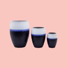 Large Premium Glazed Kimi Planter Set