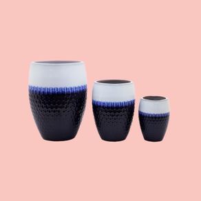 Large Premium Glazed Kimi Planter Set
