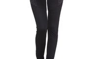 Black with zip and rhinestones leggins fits sm