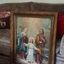 Huge Victorian Picture Holy Family Framed Image 7