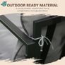 Garden Furniture Set, 1 Glass Table, 2 Armchairs, 1 Sofa, Weather-Resistant, 114cm x 70cm x 67cm, Gray + Black Image 5