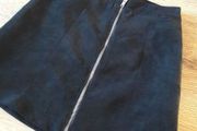 H&amp;M black suede zipped skirt size uk6