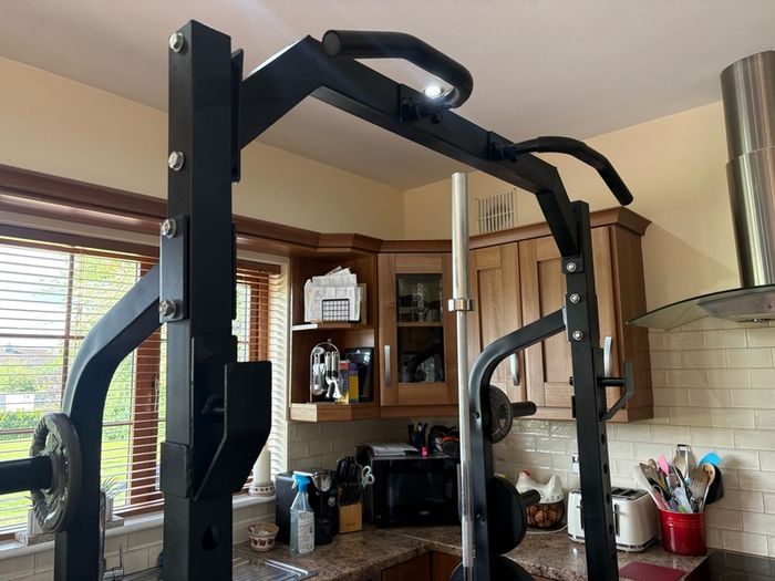 Without Doubt Best Gym Weightlifting Set Up, Power Squat Rack, Bench, Olympic Weights, Bars, Tri Dip!!!