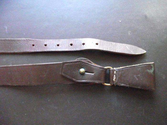 1970s Soviet Military Army Officer's Leather Sam Browne Belt with Field Bag Map-case