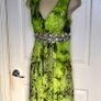 Stunning Libra Green & Silver Abstract Dress Size 12 Image 5