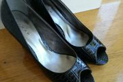 Black Lunar Peep Toe Shoes. Size 7 / 41