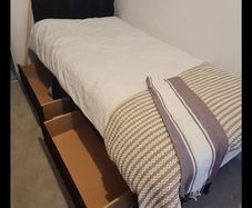 single bed black velvet with drawers