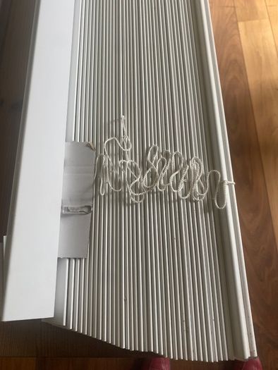 White wooden blinds