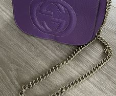 Purple shoulder chain strap bag