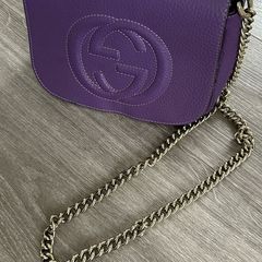 Purple shoulder chain strap bag