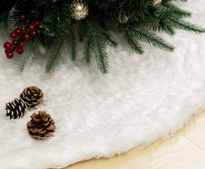 Christmas Tree Skirt 90cm White Faux Fur Tree Mat Tree Base Cover Christmas Decoration Ornaments Xmas Party Decor MULTIPLE STYLES (FREE POSTAGE)