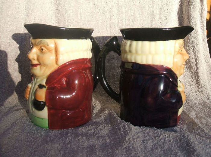 A pair of vintage No.2 toby jugs by SHORTER & SON LTD of Staffordshire (1930's - 1950's)