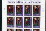 2001 Ireland Christmas (The Nativity, The Annunciation &amp; Presentation in the Temple) Stamp Sheetlet Plate 1A1A1A1A Mint Never Hinged (MNH)
