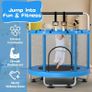 55" Trampoline for Kids with Enclosure, 440lbs Capacity Indoor & Outdoor Toddler Trampoline with Adjustable Gymnastics Bar & Toys, Gifts for Boys & Girls Image 3