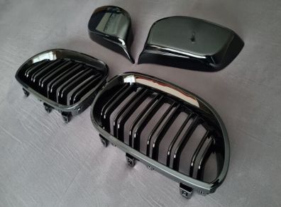BMW 5 Series E60 E61 Kidney Grilles & Mirror Covers Set Brand New