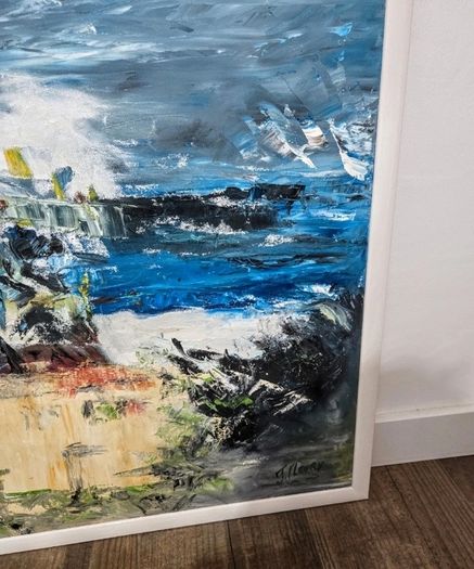 Stormy sea-signed painting